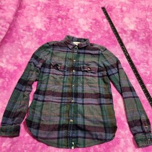 American Eagle Flannel‎ Shirt Men's Medium Classic Fit Plaid Button Up winter